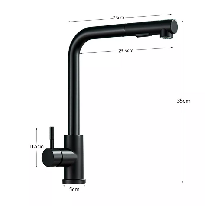 Laundry Black pull out faucet