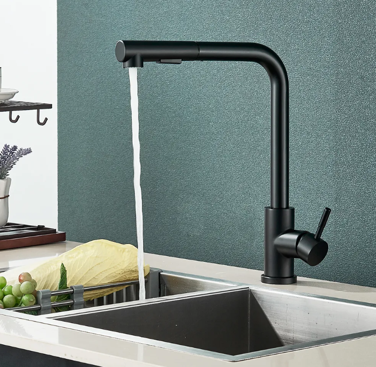 Laundry Black pull out faucet