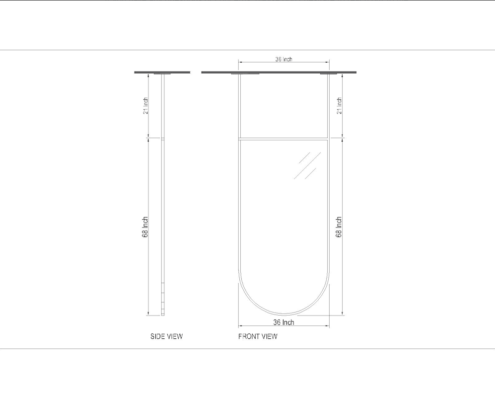 Custom special mirror Oval 2 pole  LED Ceiling Mount Mirror