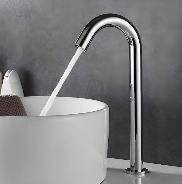 Black matte-Chrome Tall Commercial sensor vessel faucet