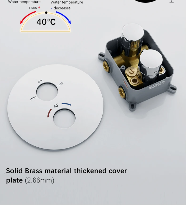 Chrome round CUPC thermostatic shower kit