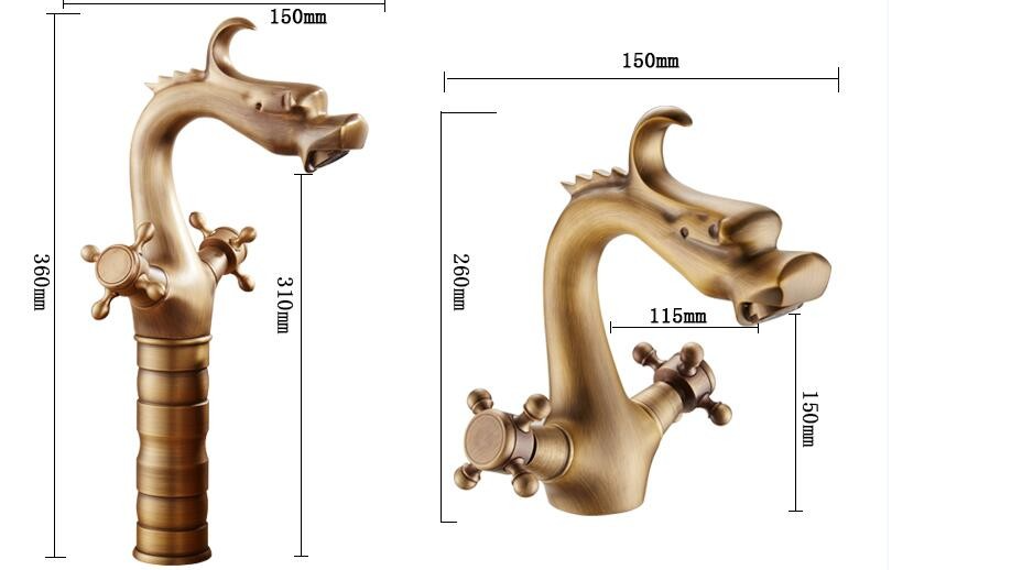 Dragon single hole Tall Vessel and short bathroom faucet