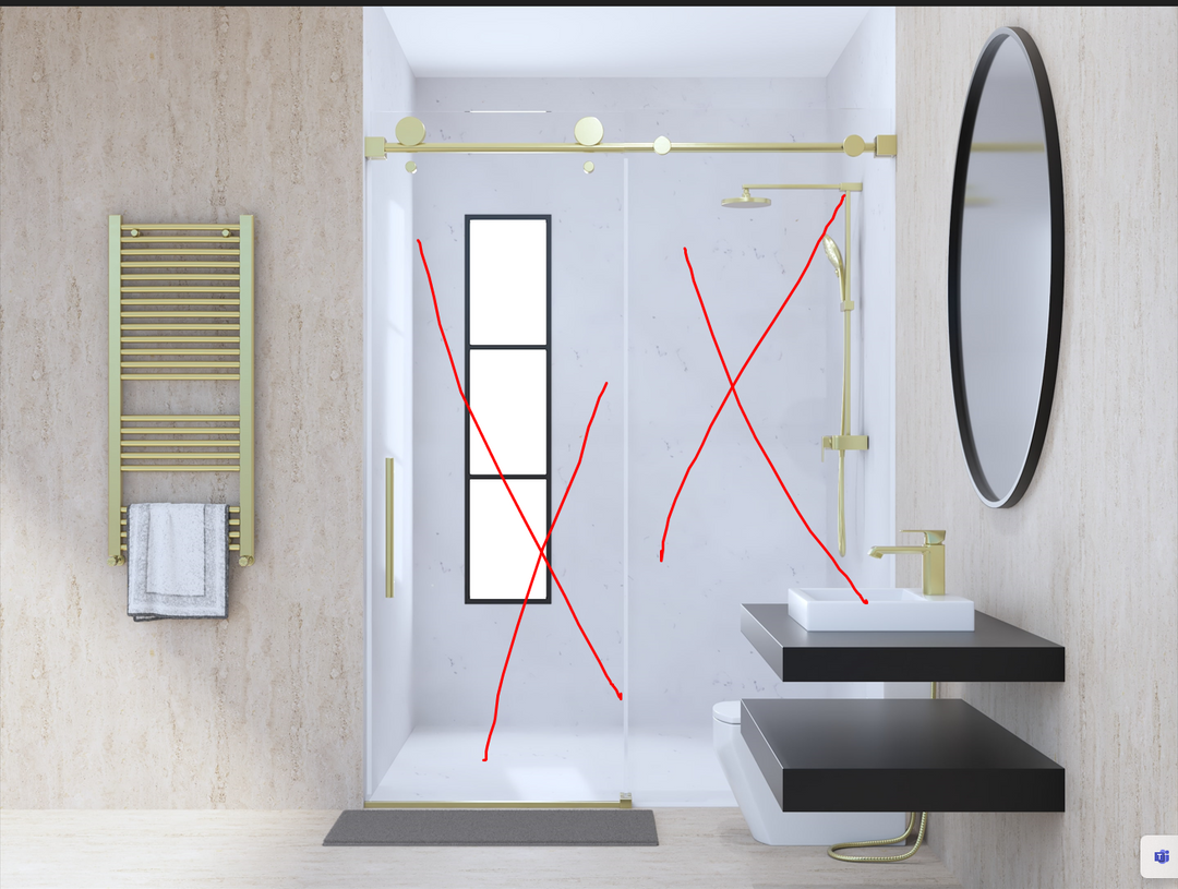 Brushed gold frameless sliding shower glass door hardware kit SS05