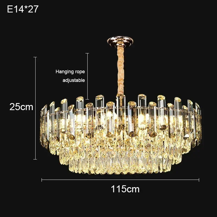 Nordic Light Luxury Crystal Chandelier Living Room Lamp Modern Atmosphere  LED Pendant Lights Bedroom Lamp Room Decoration