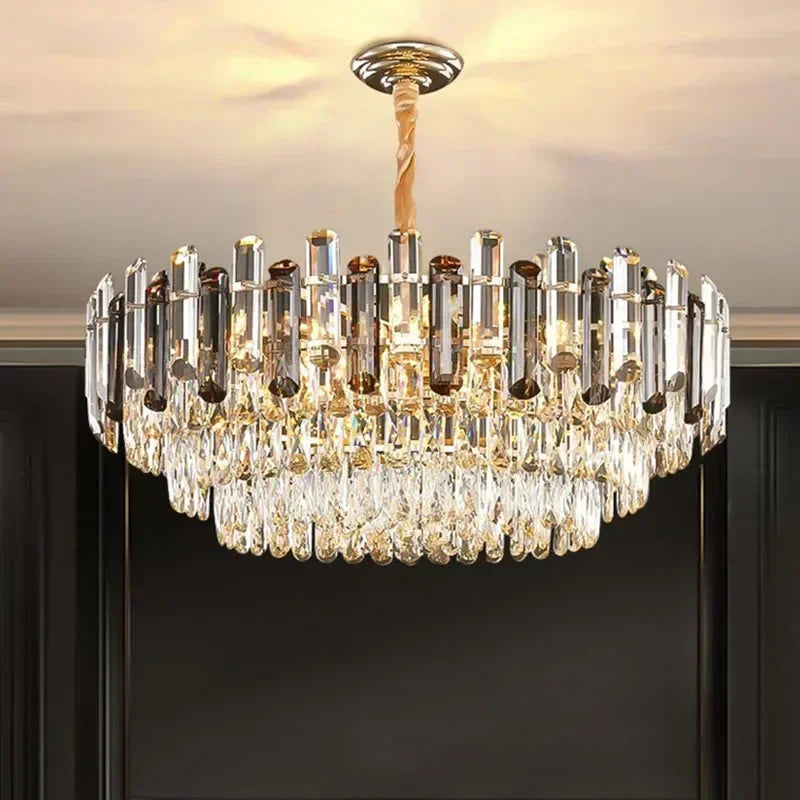 Nordic Light Luxury Crystal Chandelier Living Room Lamp Modern Atmosphere  LED Pendant Lights Bedroom Lamp Room Decoration