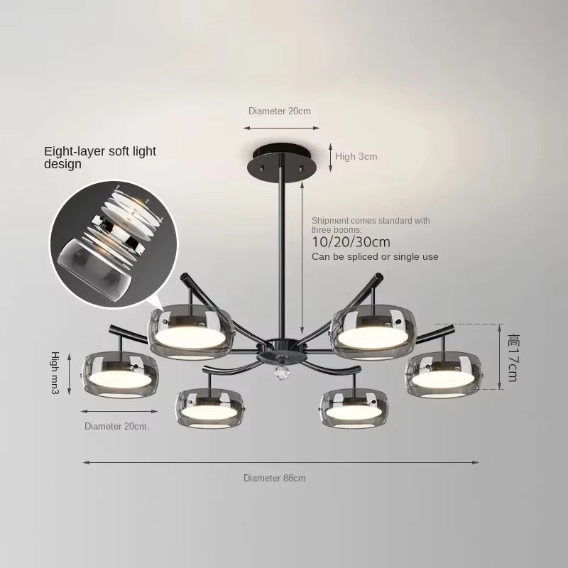 Modern Minimalist Dining Table Light, Glass Restaurant Pendant Light, Long Dining Table Light, Home Decoration Indoor Lighting