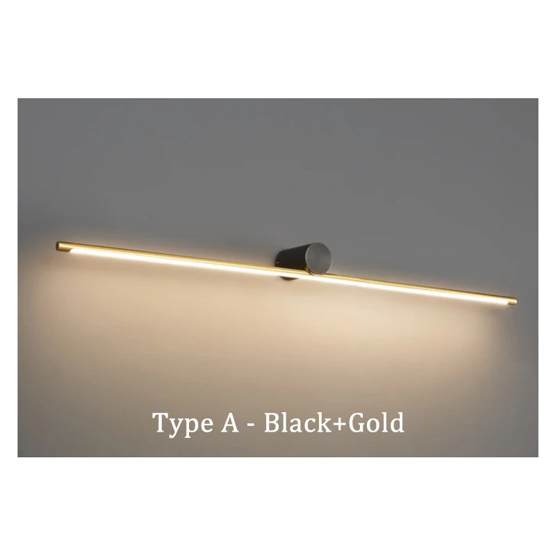 New Modern Led Wall Light 8W 12W 16W 20W AC90-260V Wall Mounted Wall Lamp Bathroom Mirror Front Light Fixtures Sconce Black Gold