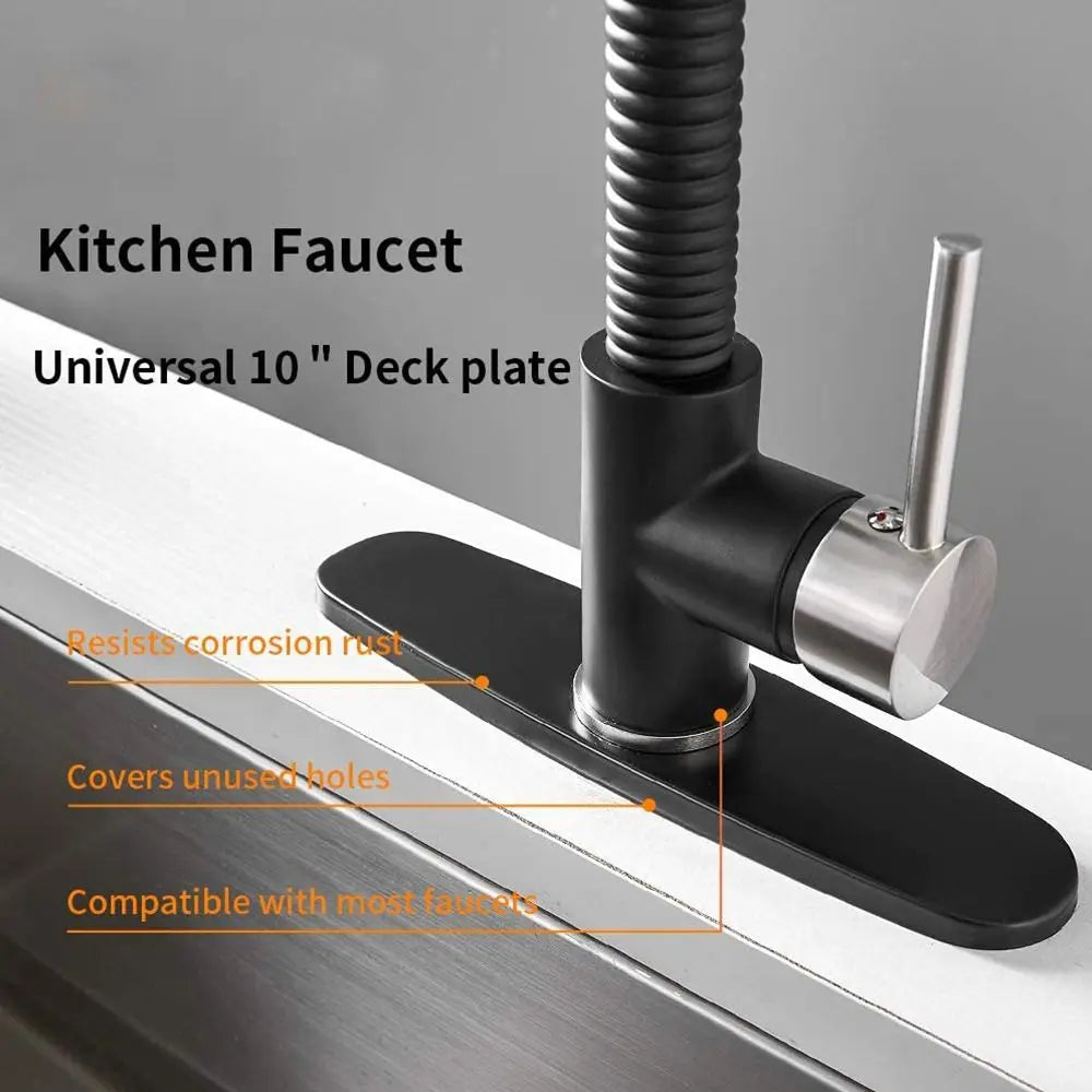 Faucet Plate Hole Cover Bathroom Kitchen Sink Tap Cover Deck Plate Square/Oval Faucet Escutcheon Plate Base