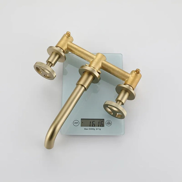 Bergen- Brushed Gold nordic design wall mounted bathroom faucet