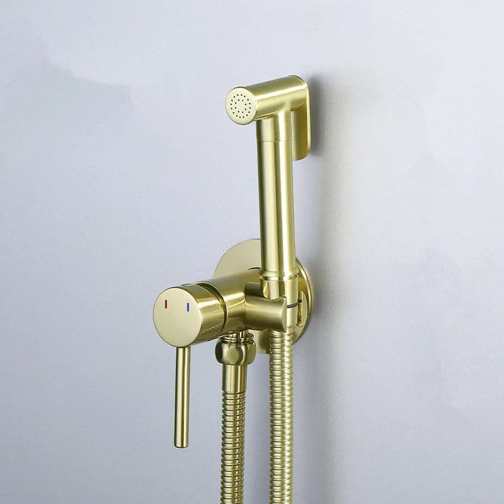 Dubai-Brushed gold- Rose gold-Black-Gold Hot and Cold water mixer wall mounted single lever hand held bidet