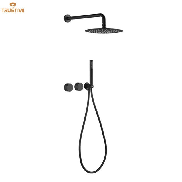 Lyon - Black -Brushed Gold 2 way volume control shower kit