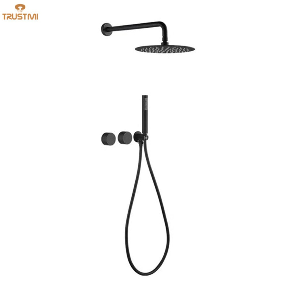 Lyon - Black -Brushed Gold 2 way volume control shower kit