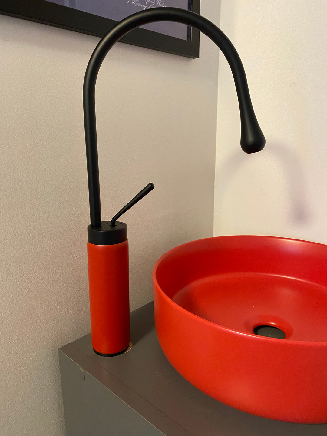 Limited edition black with green-Red-White  tall vessel faucet