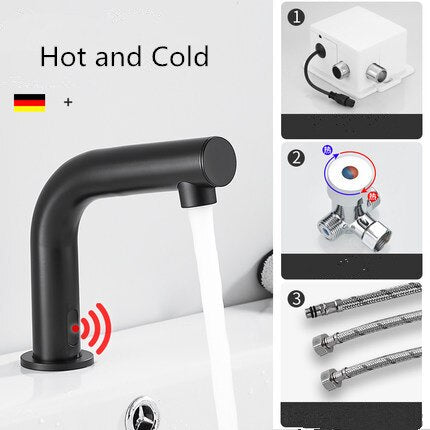 Armatiz- Black Matte Commercial Single Hole hot and cold bathroom Sensor Faucet kit