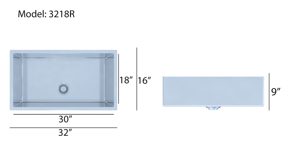 Brushed Gold Undermount 16 Gauge Commercial Grade Kitchen Sink Single Bowl 304 Stainless Steel with Nano Coated Technology