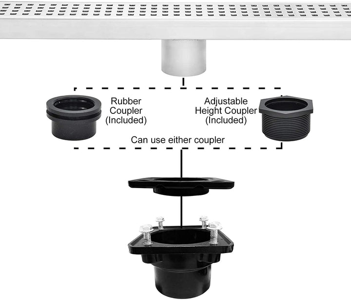 Shower drain PVC and ABS pipe shower Linear drain reducer with adpater kit