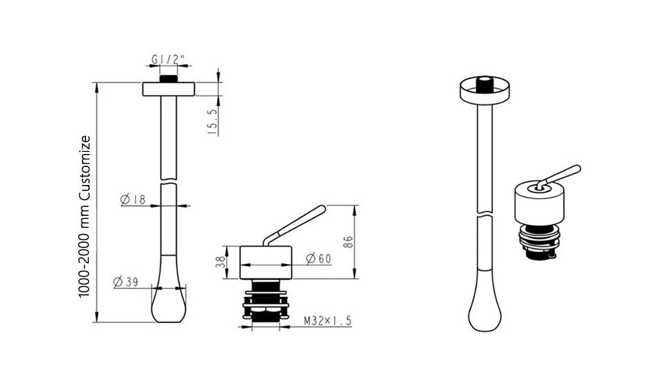 Tear drop-Commercial Ceiling mount sensor faucet-MP-1200