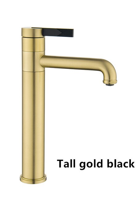 Brushed Gold with Black Tall and short bathroom faucets