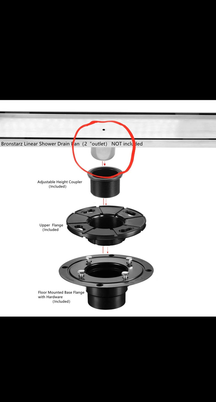 Shower drain PVC and ABS pipe shower Linear drain reducer with adpater kit