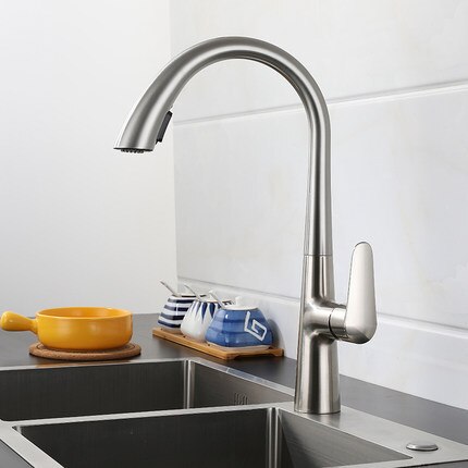 White-Matte Black Tall Dual Pull Out Sprayer  Kitchen Faucet