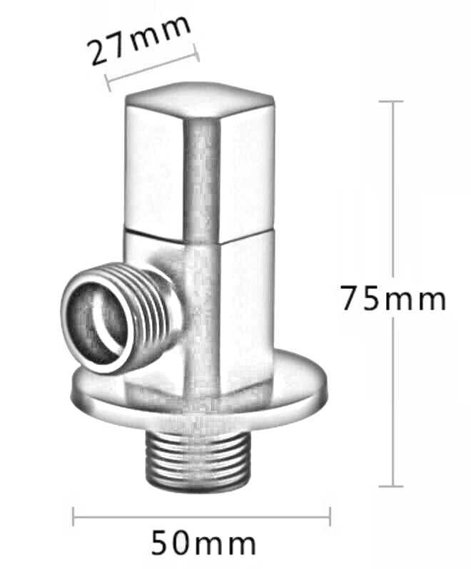 BRUSHED GOLD SHUT OFF VALVE 90/ ANGLE  1/2 X 1/2 INCH