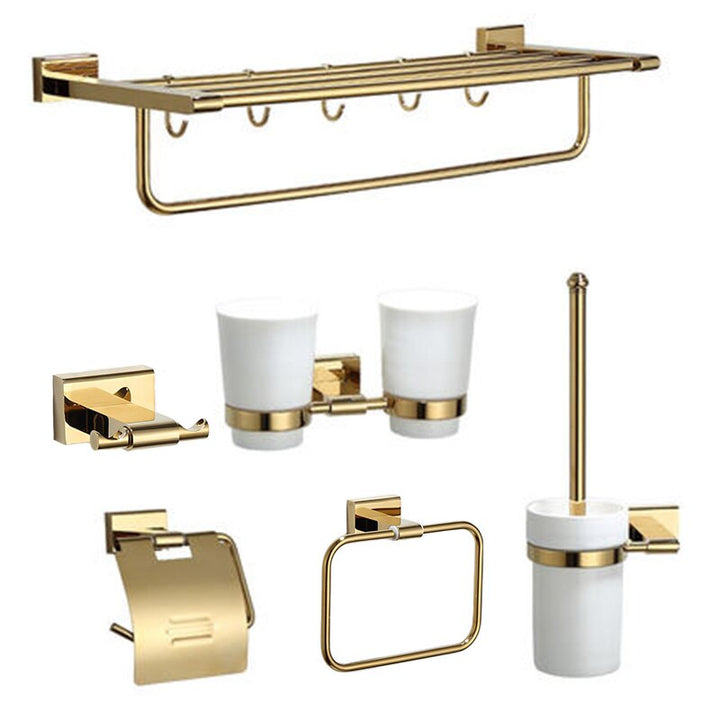 Gold polish brass bathroom accessories