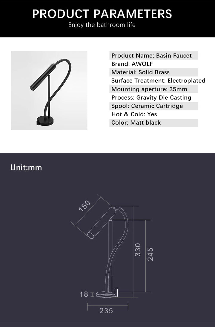 Warhol-Matte Black  Single Hole Faucet