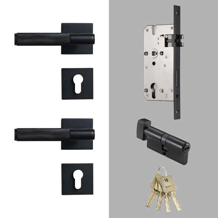 Brushed Gold Modern Interior Door Passage Lock Set