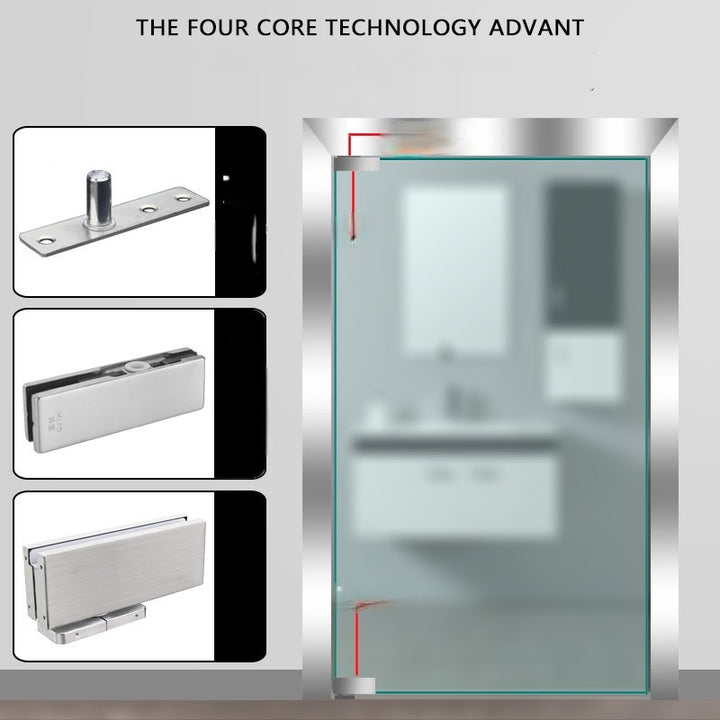 Heavy duty Industrial 360 Degree Soft Close Glass Door Hinges 80-110 KG 1 set