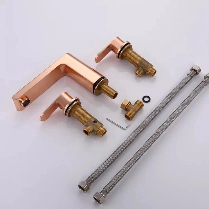 Tuscany-Copper Satin 8" inch wide spread bathroom faucet