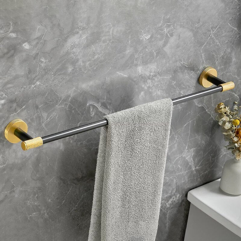 Nordic design -Black with brushed gold two tone bathroom accessories