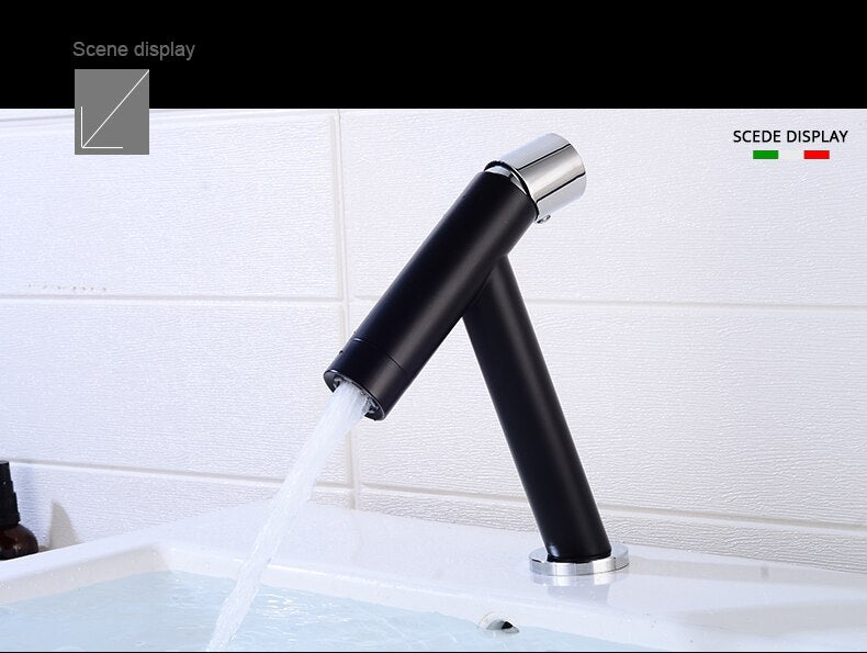 Politiko-Black Matte Tall vessel and short single hole bathroom faucet