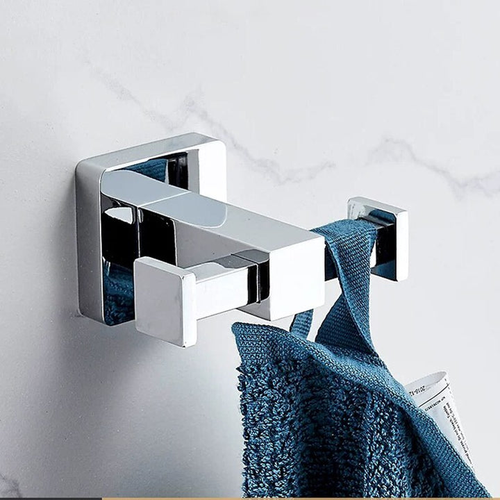 Chrome square bathroom accessories