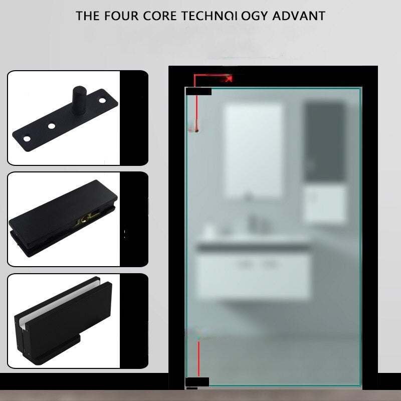 Heavy duty Industrial 360 Degree Soft Close Glass Door Hinges 80-110 KG 1 set