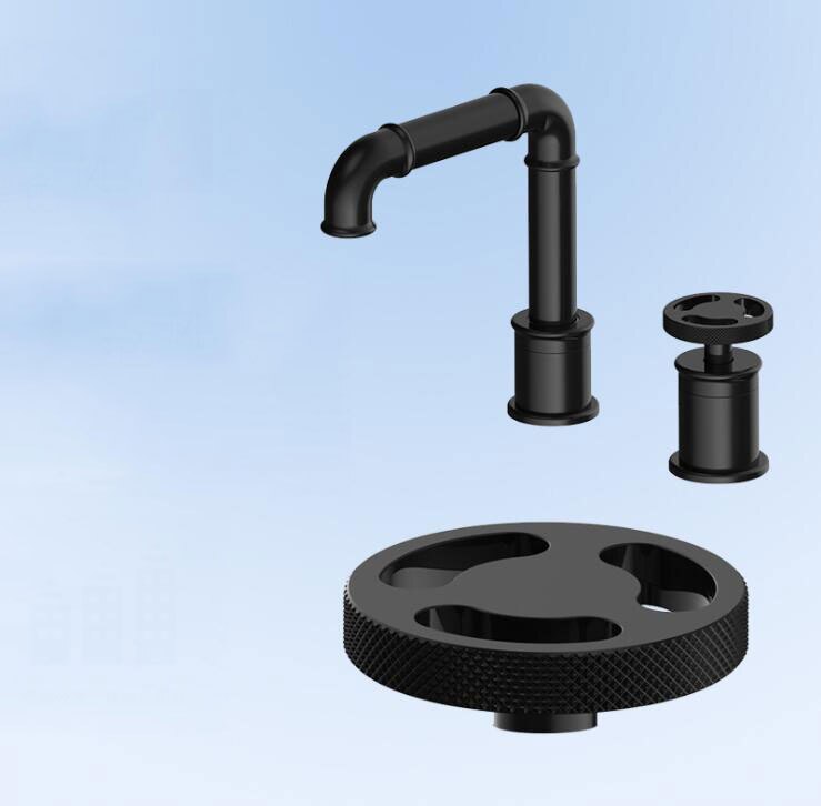 Black matte Victorian Industrial Bathtub Deck Mount Tub Filler faucet