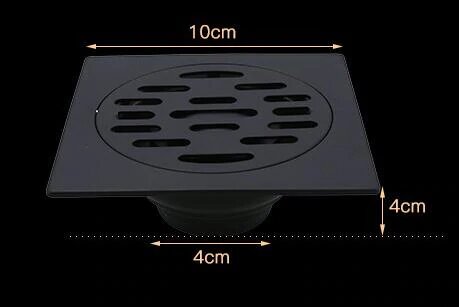 Black Matte Square solid brass 4" X 4" shower drain