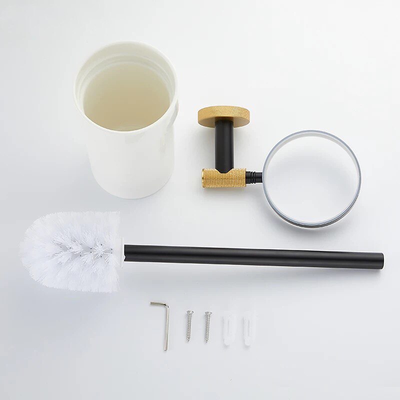 Nordic design -Black with brushed gold two tone bathroom accessories