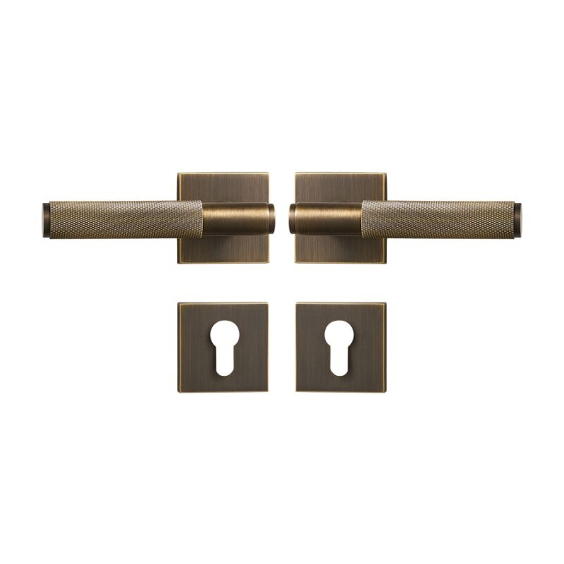 Brushed Gold Modern Interior Door Passage Lock Set