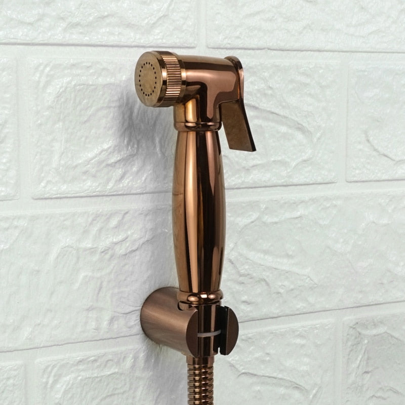 Rose gold polished bidet spray gun