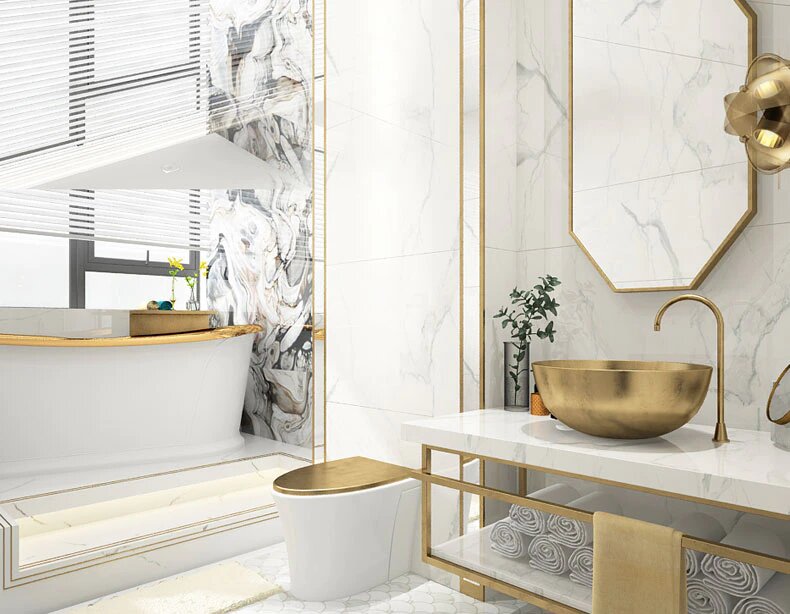 Brushed Gold Modern Bathroom Accessories