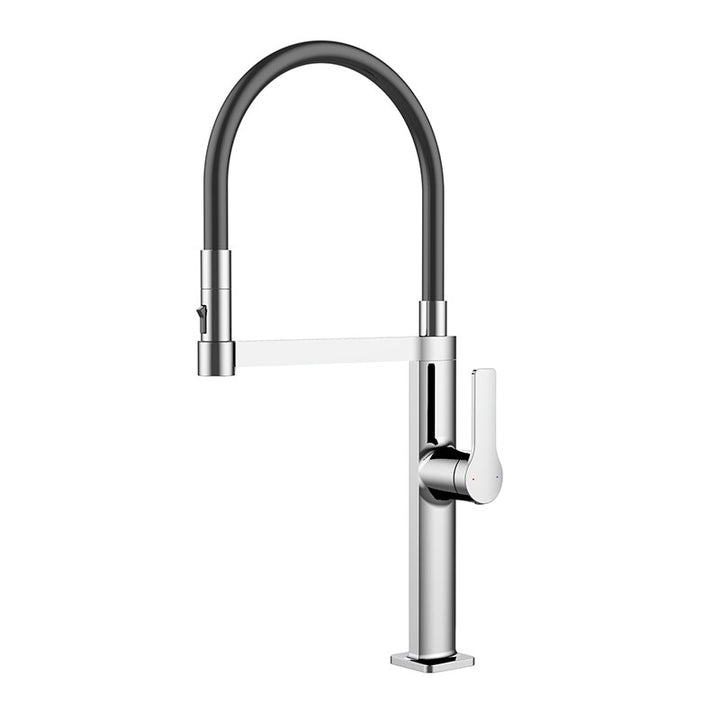 New 2025 design Barolo-Nordic design-Black with brushed gold -black matte-gun grey  tall 21" pull our dual spray kitchen faucet