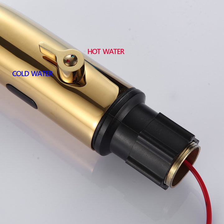 Gold Polished single hole sensor bathroom faucet