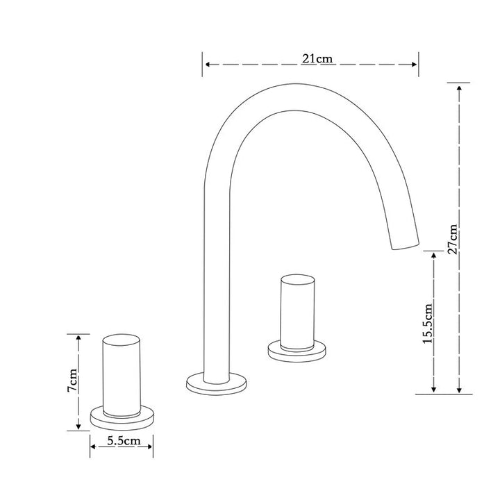 Rose Gold and Black 8" Widespread Bathroom Faucets