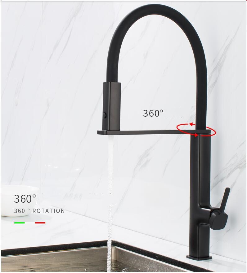 Cordoba-New Italian Design -Black-Chrome Swivel and Magnetic Dual Spray Pull Out Kitchen Faucet