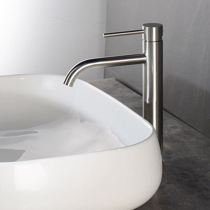 Brushed Rose Gold Tall Vessel Basin Faucet