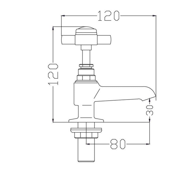 Gold Antique Victoria Style Hot and Cold Separate Bathroom Faucet