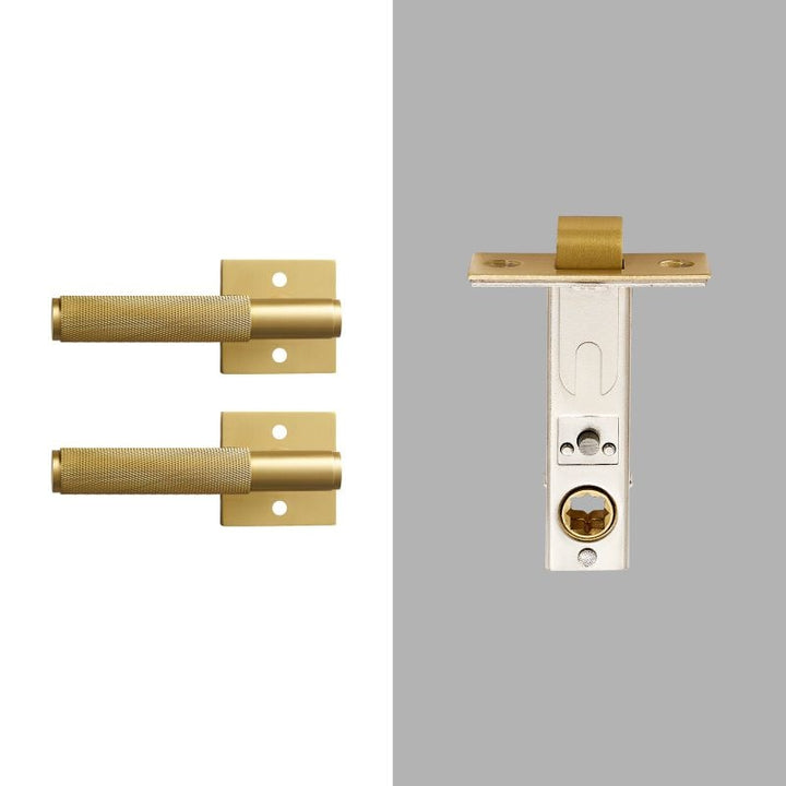 Brushed Gold Modern Interior Door Passage Lock Set