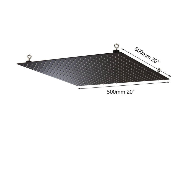 20" X 20"  inch Matte Black Stainless Steel Square Rain Shower Head Ceiling Wall Top Sprayer Thin high pressure