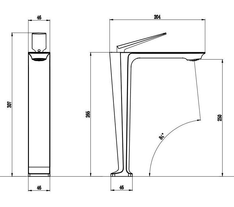 Katherine-Chrome tall vessel faucet and short single bathroom faucet