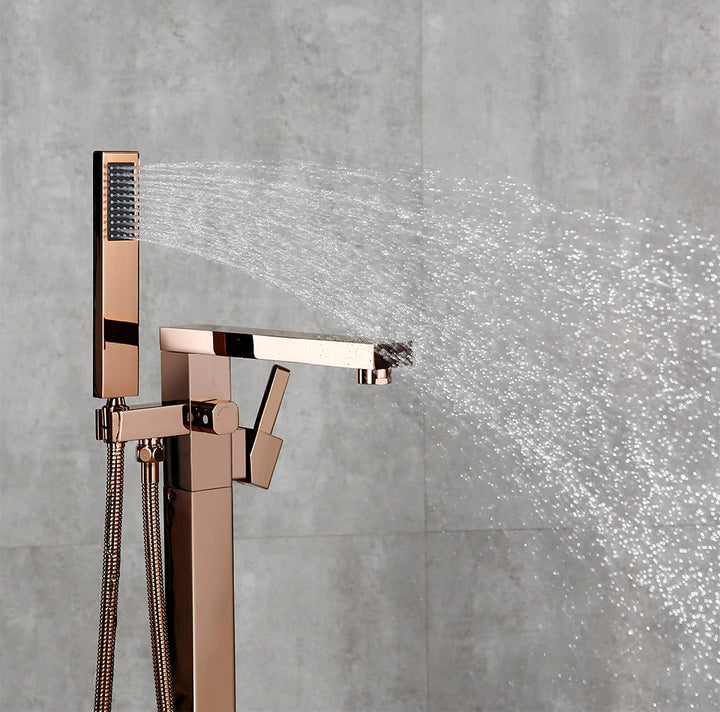 Rose Gold, Matte Black, Brushed Gold, Chrome , Brushed Nickel Freestanding Bathtub Filler